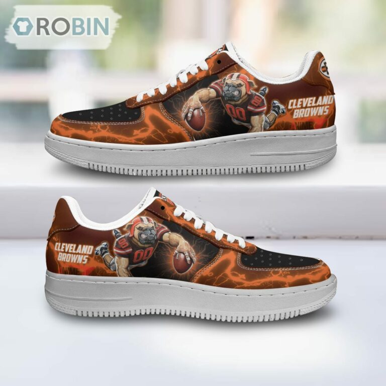 Cleveland Browns Air Sneakers Mascot Thunder Style Custom NFL Sport Shoes