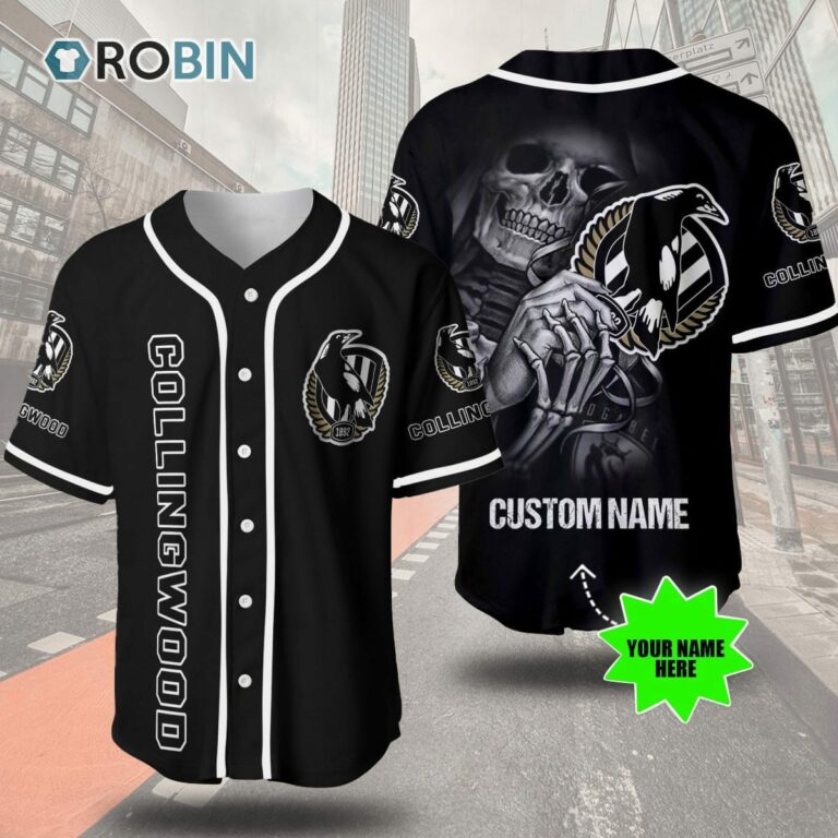 Collingwood Football Club Skull 3D Personalized Baseball Jersey