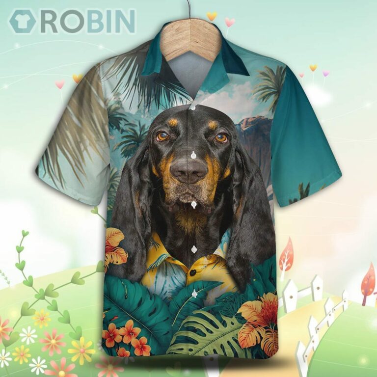 Coonhound Tropical Hawaiian Shirt, For Love Dog Shirt