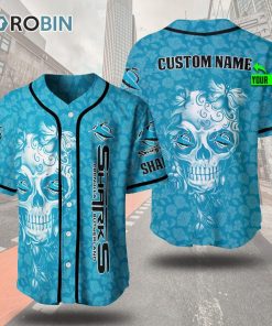 Cronulla-Sutherland Sharks Skull Floral 3D Personalized Baseball Jersey Cronulla-Sutherland Sharks Skull Floral 3D Personalized Baseball Jersey