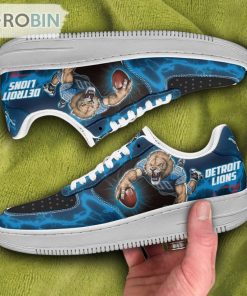 Detroit Lions Air Sneakers Mascot Thunder Style Custom NFL Sport Shoes