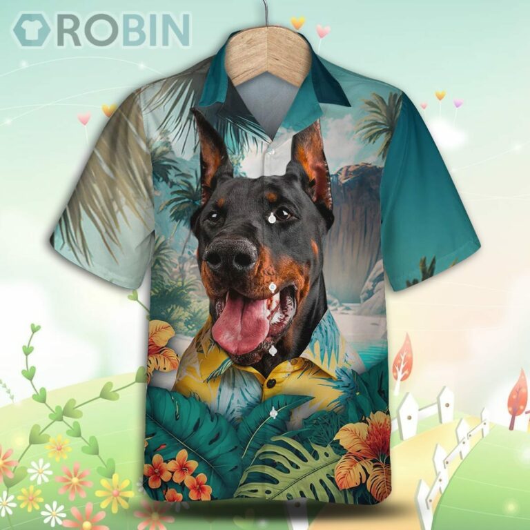 Doberman Pinscher Tropical Hawaiian Shirt, For Love Dog Shirts