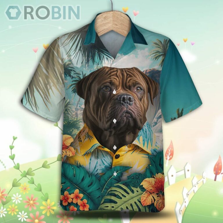 Dogue de Bordeaux Tropical Hawaiian Shirt, For Love Dog Shirts