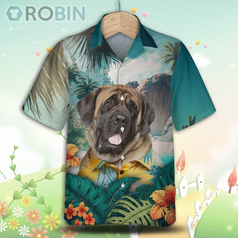 English Mastiff Tropical Hawaiian Shirt, For Love Dog Shirt