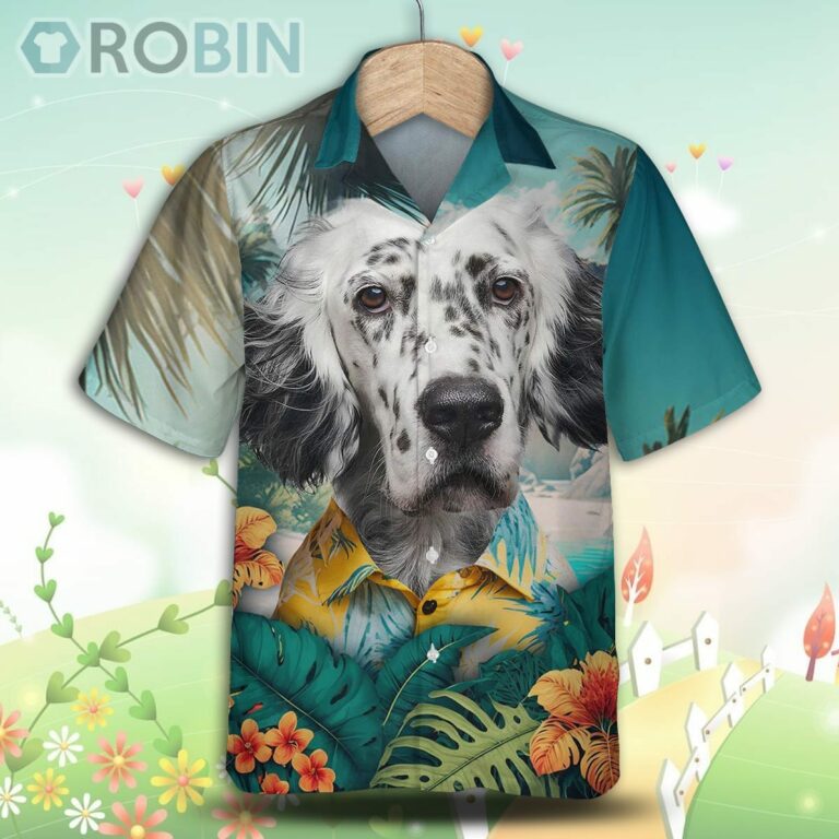English Setter Tropical Hawaiian Shirt, For Love Dog Shirt