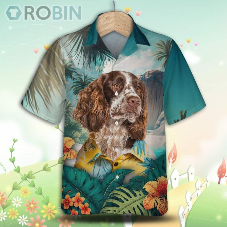 English Springer Spaniel Tropical Hawaiian Shirt, For Love Dog Shirts