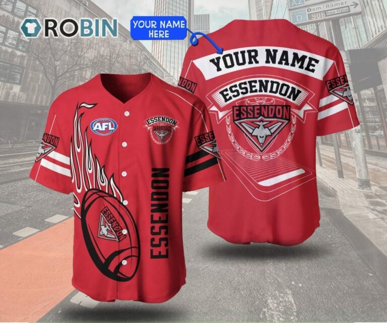 Essendon Football Club Baseball Jersey Personalized