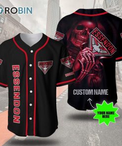 Essendon Football Club Skull 3D Personalized Baseball Jersey