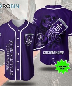 Fremantle Football Club Skull 3D Personalized Baseball Jersey Fremantle Football Club Skull 3D Personalized Baseball Jersey
