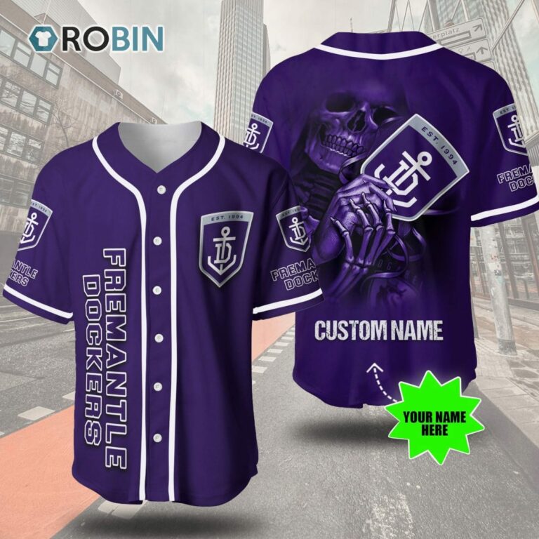 Fremantle Football Club Skull 3D Personalized Baseball Jersey