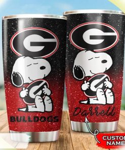 Georgia Bulldogs Snoopy Custom Name Tumbler