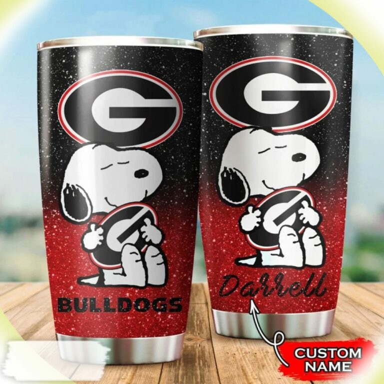 Georgia Bulldogs Snoopy Custom Name Tumbler