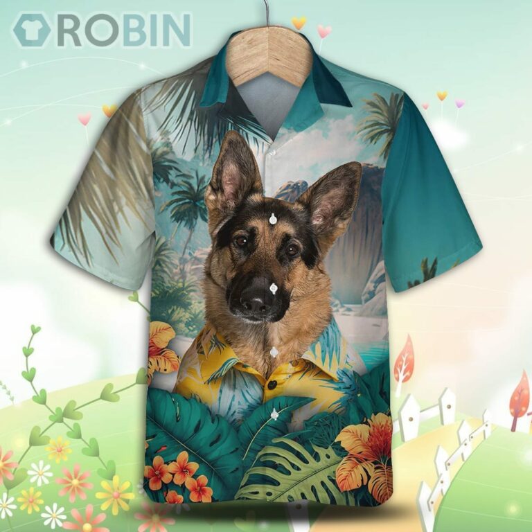 German Shepherd Dog Tropical Hawaiian Shirt, For Love Dog Shirt