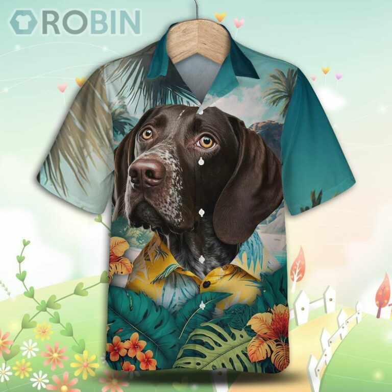 German Shorthaired Pointer Tropical Hawaiian Shirt, For Love Dog Shirts