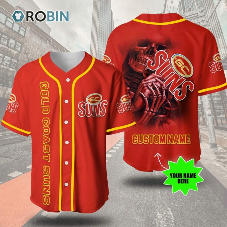 Gold Coast Football Club Skull 3D Personalized Baseball Jersey