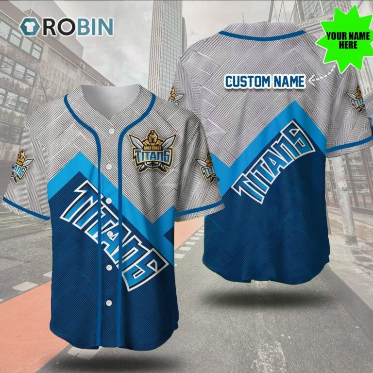 Gold Coast Titans Metal 3D Personalized Baseball Jersey