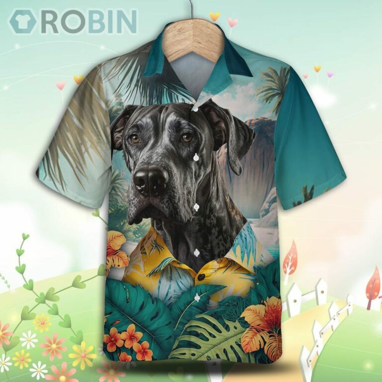 Great Dane Tropical Hawaiian Shirt, For Love Dog Shirt