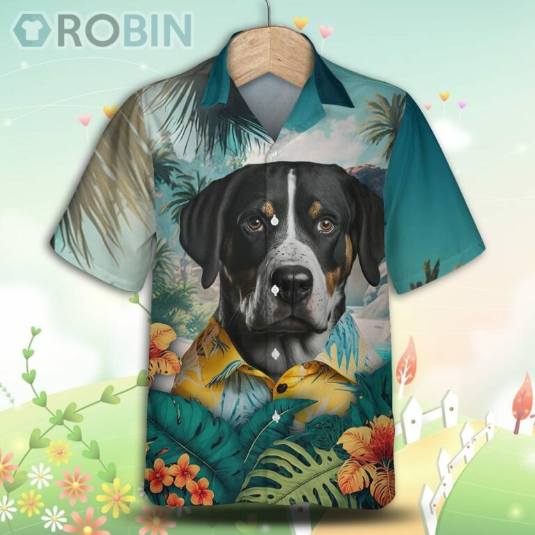 Greater Swiss Mountain Dog Tropical Hawaiian Shirt, For Love Dog Shirts