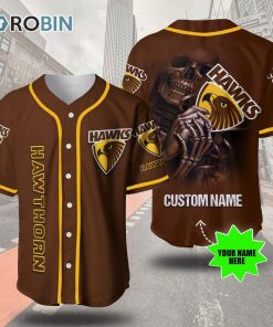 Hawthorn Football Club Skull 3D Personalized Baseball Jersey Hawthorn Football Club Skull 3D Personalized Baseball Jersey