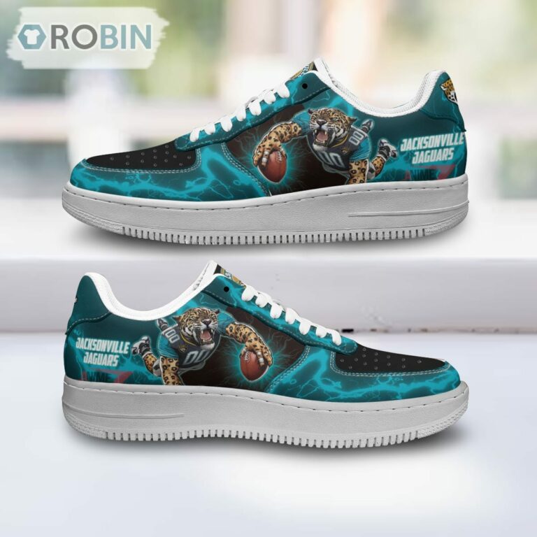 Jacksonville Jaguars Air Sneakers Mascot Thunder Style Custom NFL Sport Shoes