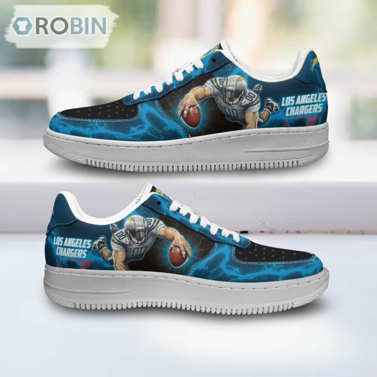 Los Angeles Chargers Air Sneakers Mascot Thunder Style Custom NFL Sport Shoes