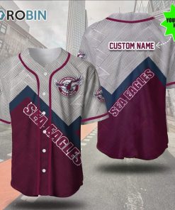 Manly Warringah Sea Eagles Metal 3D Personalized Baseball Jersey