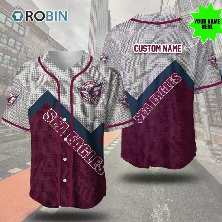 Manly Warringah Sea Eagles Metal 3D Personalized Baseball Jersey