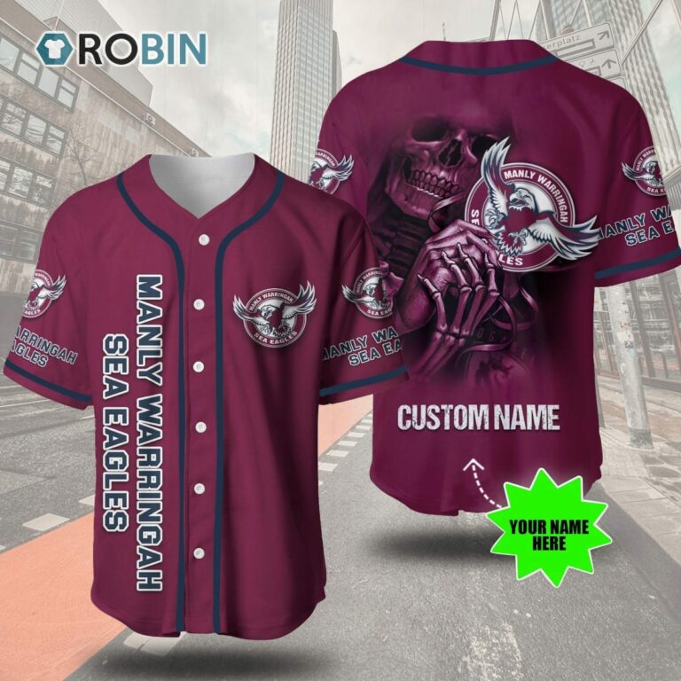 Manly Warringah Sea Eagles  Skull 3D Personalized Baseball Jersey