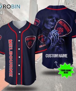 Melbourne Football Club Skull 3D Personalized Baseball Jersey