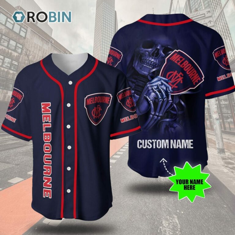 Melbourne Football Club Skull 3D Personalized Baseball Jersey