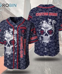 Melbourne Football Club Skull Floral 3D Personalized Baseball Jersey
