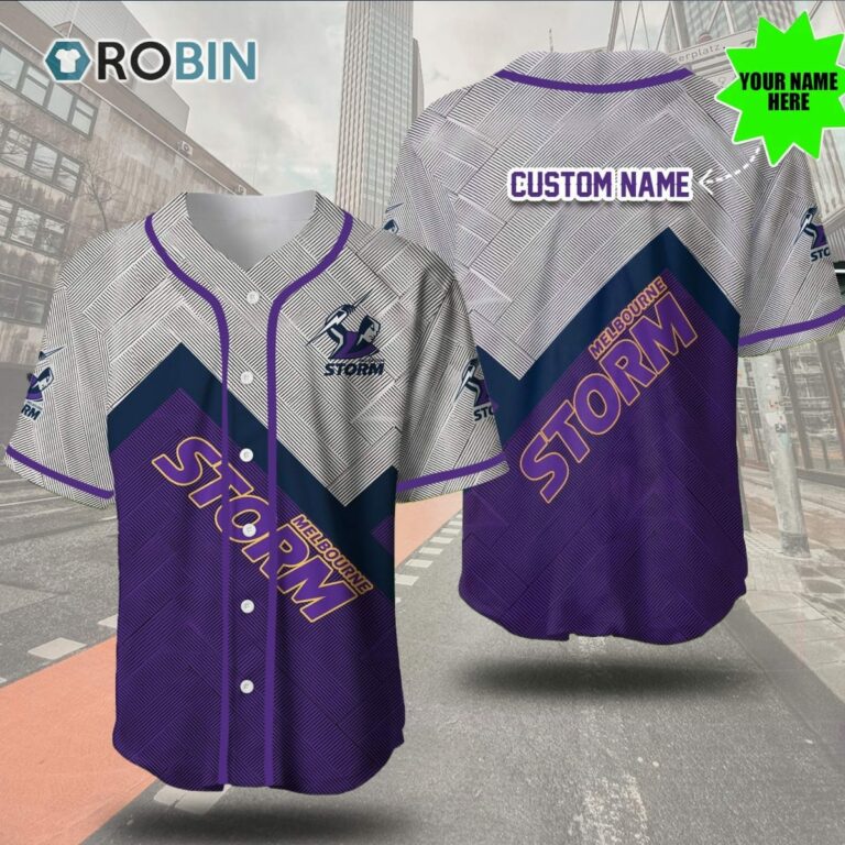 Melbourne Storm Metal 3D Personalized Baseball Jersey