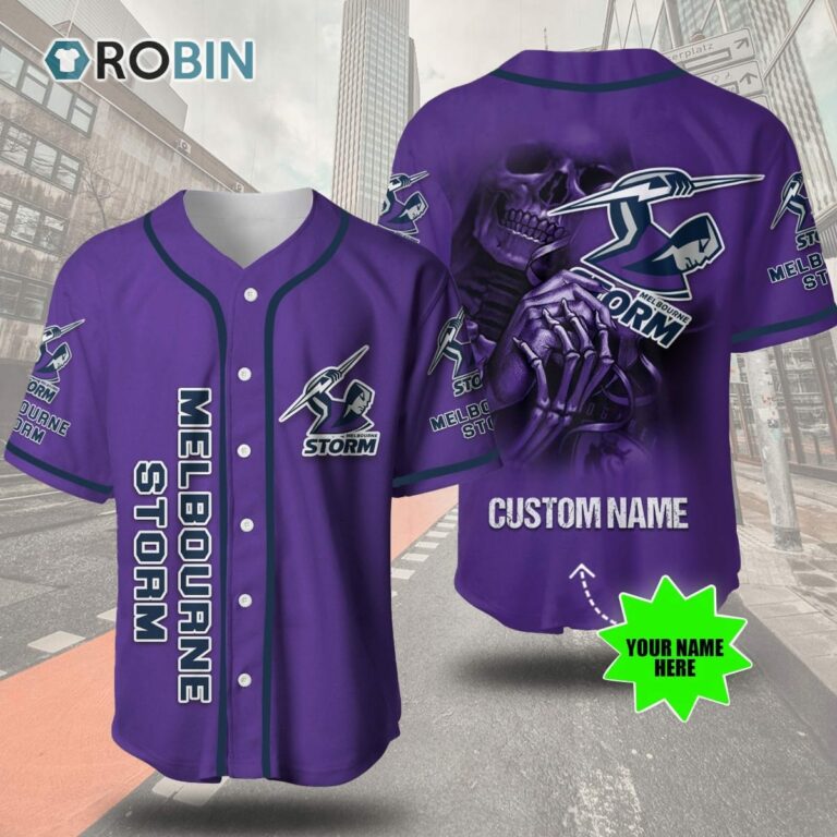 Melbourne Storm  Skull 3D Personalized Baseball Jersey