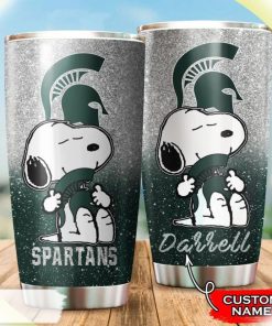 Michigan State Spartans Snoopy Custom Name Tumbler