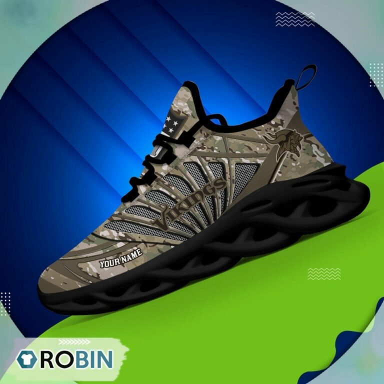 Minnesota Vikings NFL Personalized Camo Max Soul Shoes