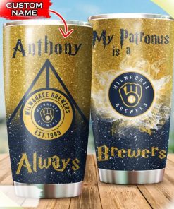 My Patronus Is A Brewers, Milwaukee Brewers Harry Potter Custom Name Tumbler