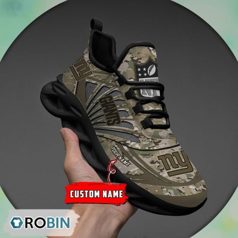 New York Giants NFL Personalized Camo Max Soul Shoes