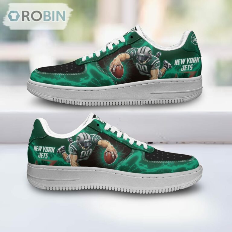 New York Jets Air Sneakers Mascot Thunder Style Custom NFL Sport Shoes
