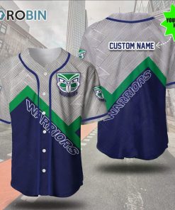 New Zealand Warriors Metal 3D Personalized Baseball Jersey