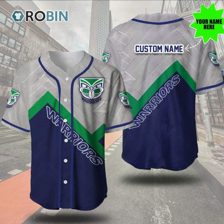 New Zealand Warriors Metal 3D Personalized Baseball Jersey