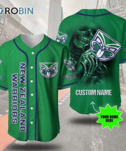 New Zealand Warriors  Skull 3D Personalized Baseball Jersey