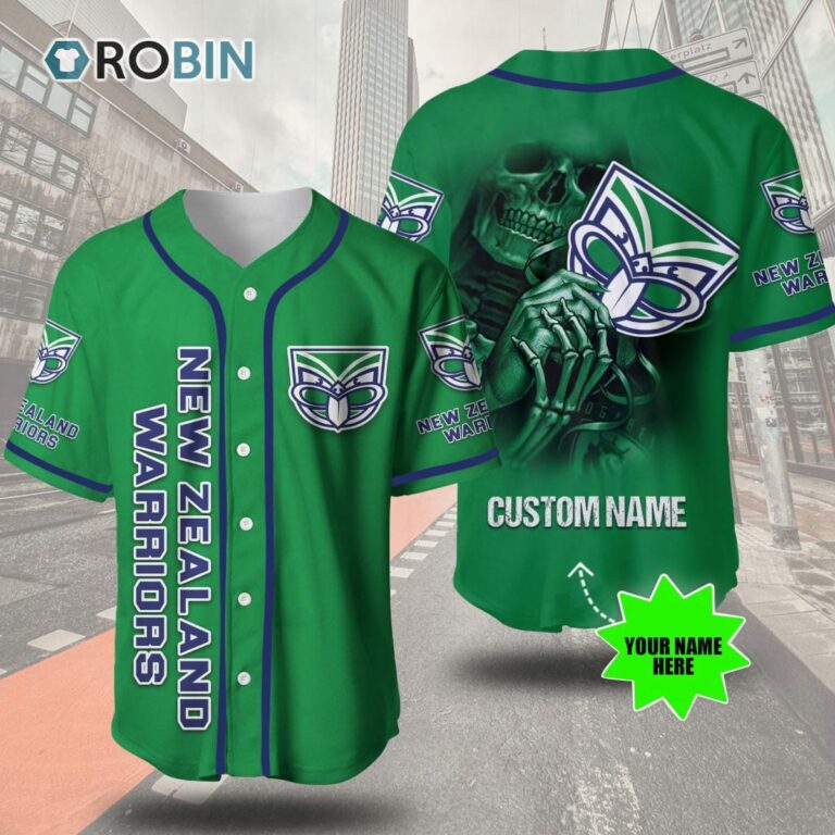 New Zealand Warriors  Skull 3D Personalized Baseball Jersey