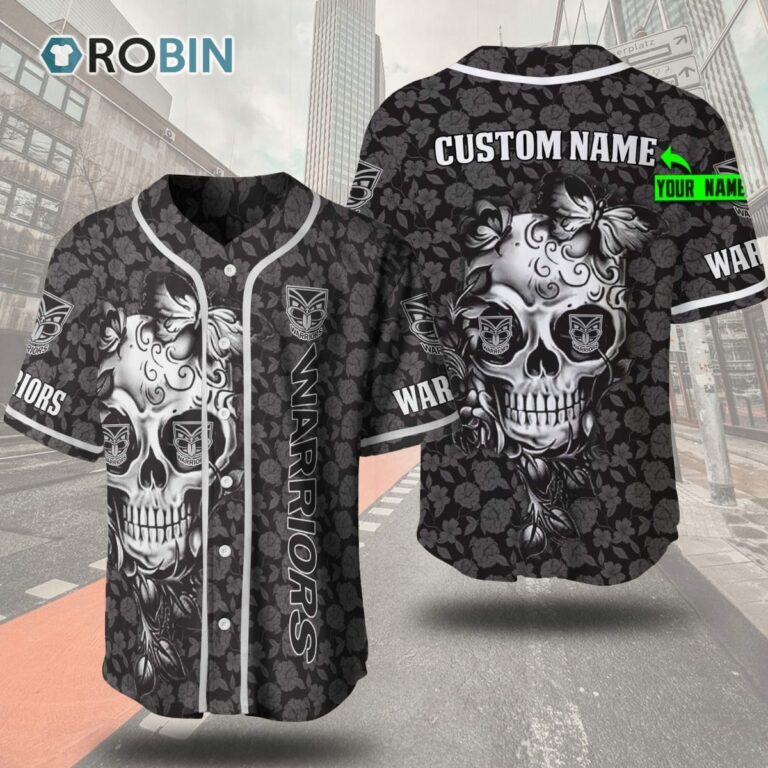 New Zealand Warriors Skull 3D Personalized Baseball Jersey
