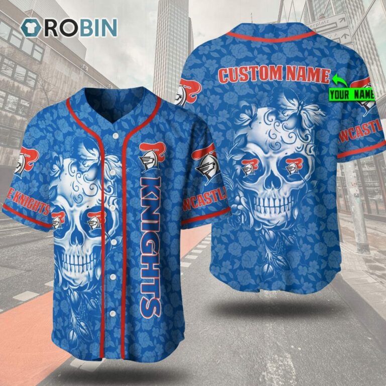 Newcastle Knights Skull 3D Personalized Baseball Jersey