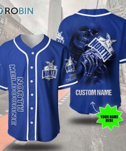 North Melbourne Football Club Skull 3D Personalized Baseball Jersey