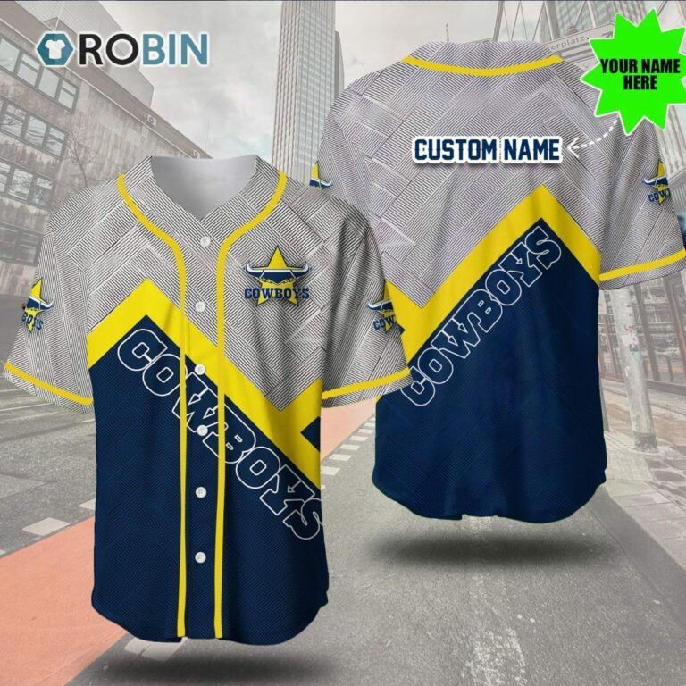 North Queensland Cowboys Metal 3D Personalized Baseball Jersey