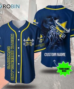 North Queensland Cowboys Skull 3D Personalized Baseball Jersey