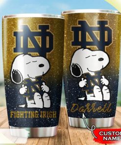 Notre Dame Fighting Irish Snoopy Custom Name Tumbler