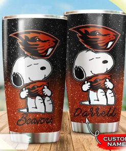 Oregon State Beavers Snoopy Custom Name Tumbler