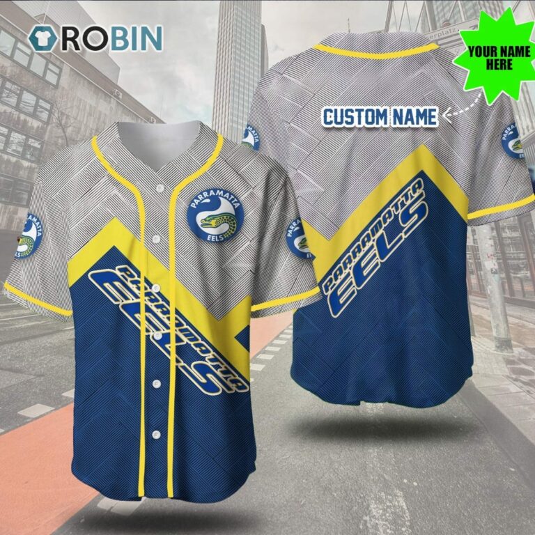 Parramatta Eels Metal 3D Personalized Baseball Jersey